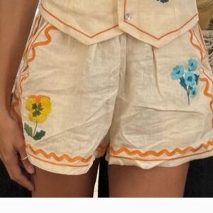 VRG Grl Astrid Linen Shorts embroidered 10 Summer